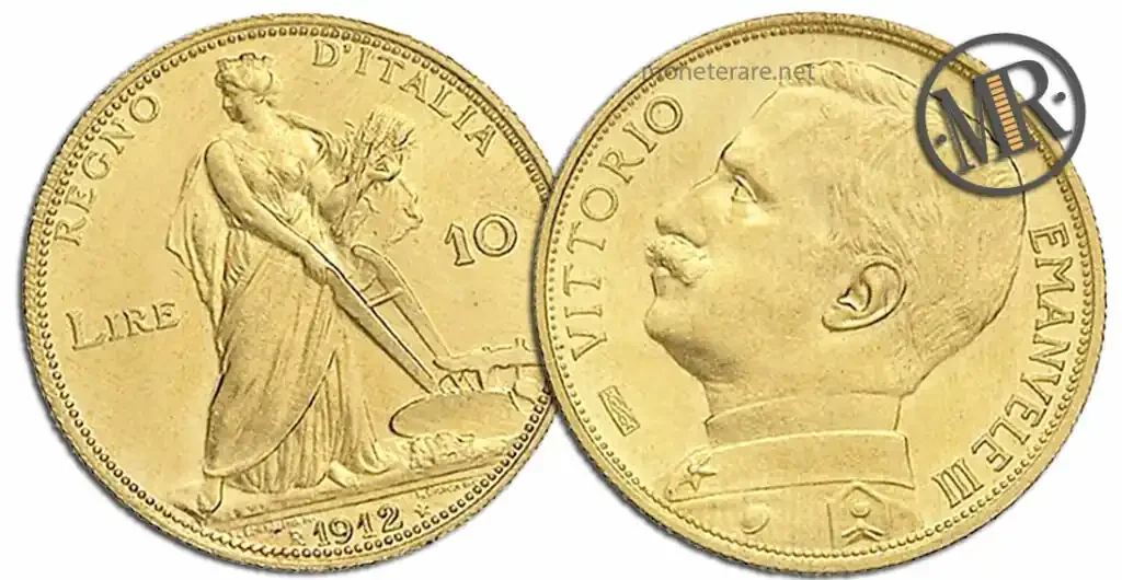 10 Lire Vittorio Emanuele III - Aratrice