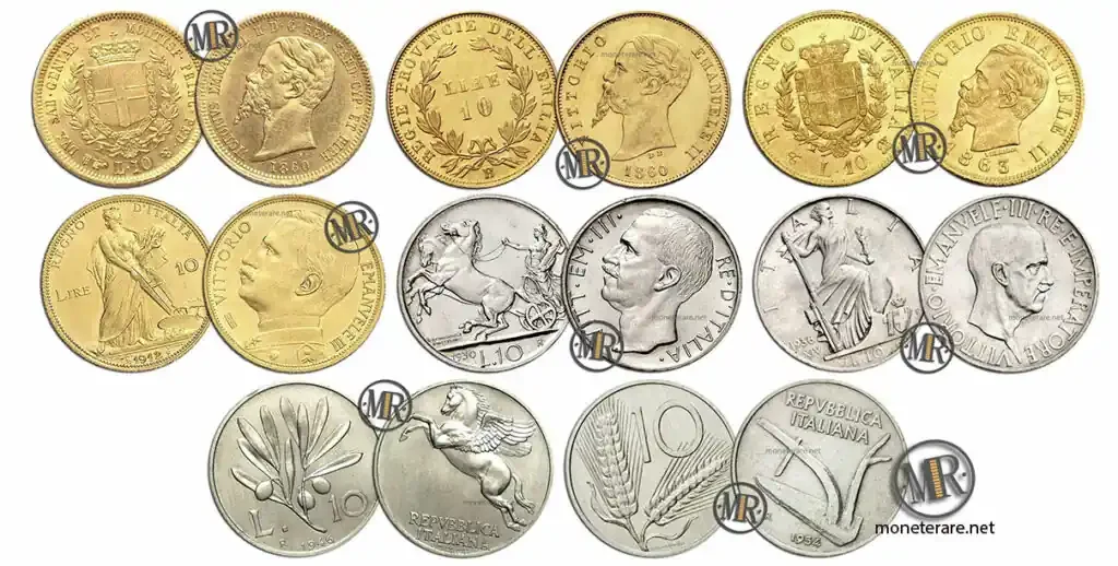 Alle 10 Lire Rare mit dem Wert