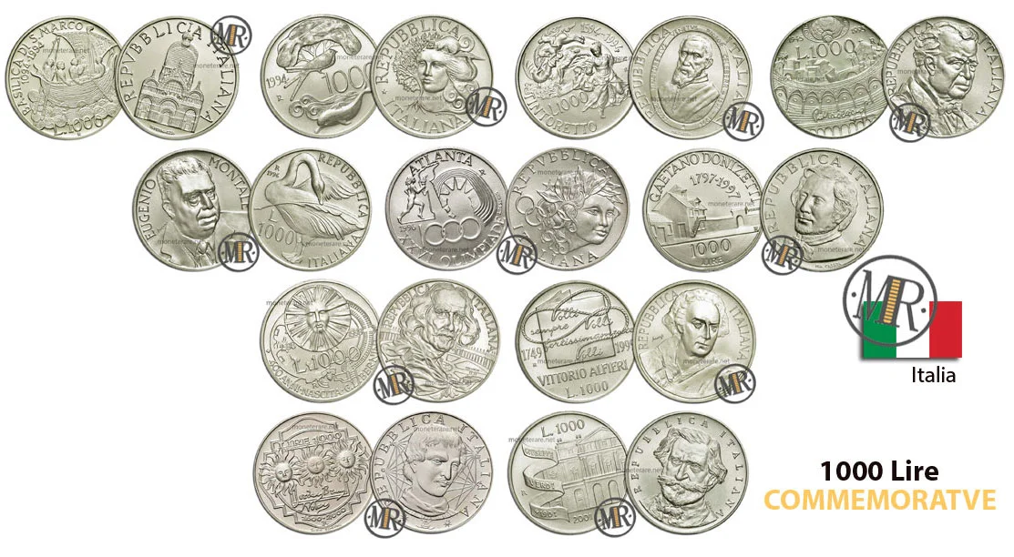 1000 Lire Gedenkmünzen Italien
