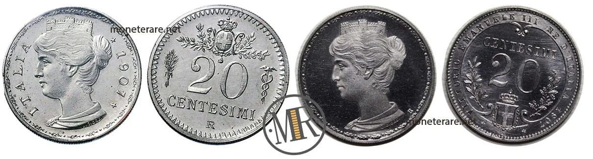 Progetti 20 Centesimi 1907 