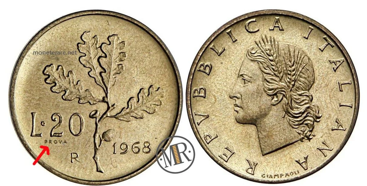 20 Lire 1968 PROVA