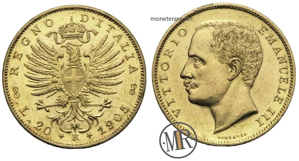 20 Lire Sabaudischer Adler