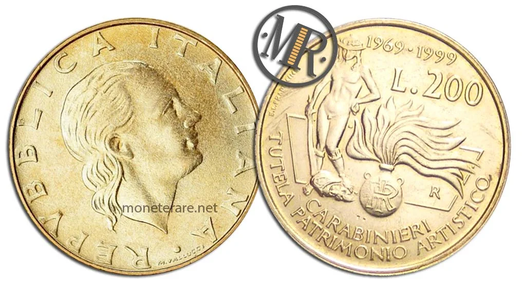 200 Lire 1999 Künstlerisches Erbe der Carabinieri