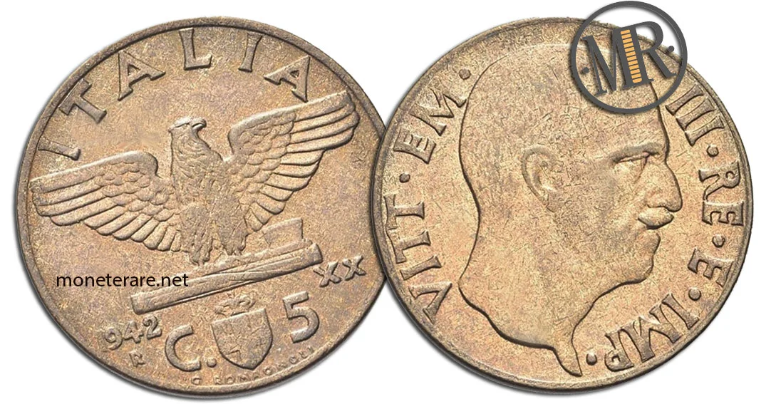 5 Centesimi Vittorio Emanuele III Imperium Zweiter Typ - Wert der seltenen Münze