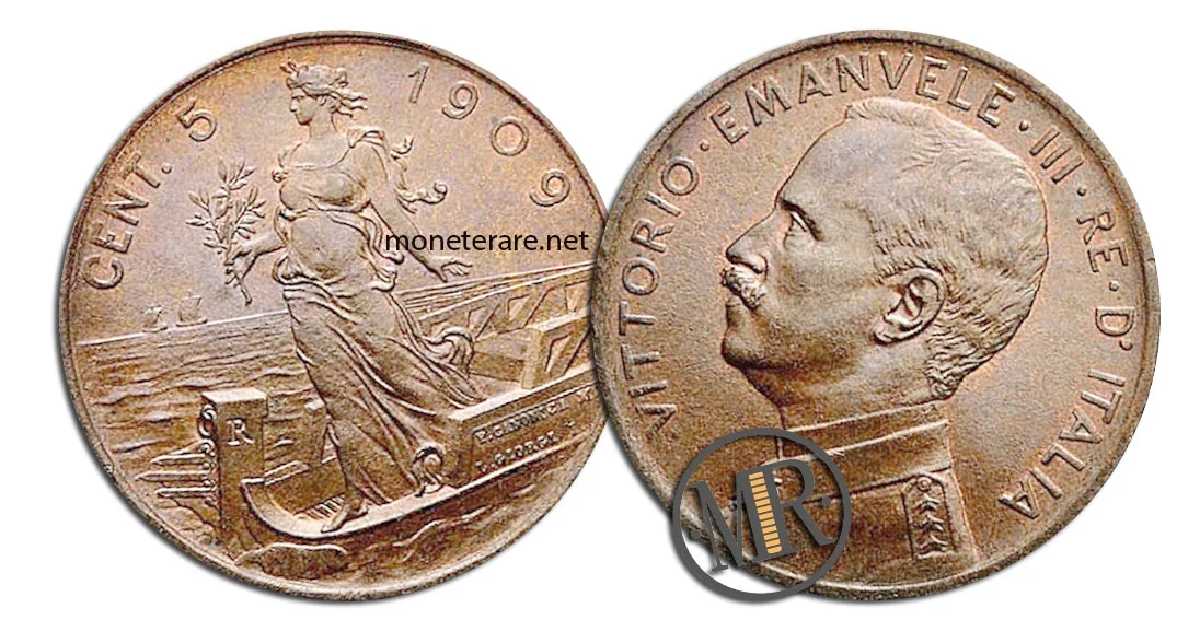 5 Centesimi Vittorio Emanuele III Italien auf der Prora - Wert der seltenen Münze