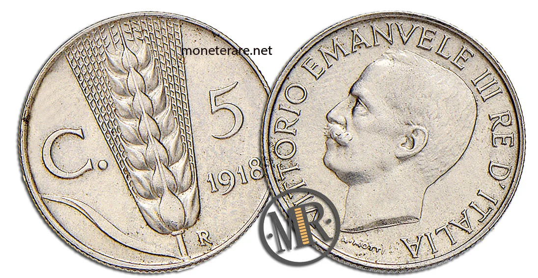 5 Centesimi Vittorio Emanuele III Spiga Erster Typ - Wert der seltenen Münze