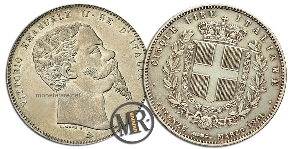 5 Lire Vittorio Emanuele II Unità d