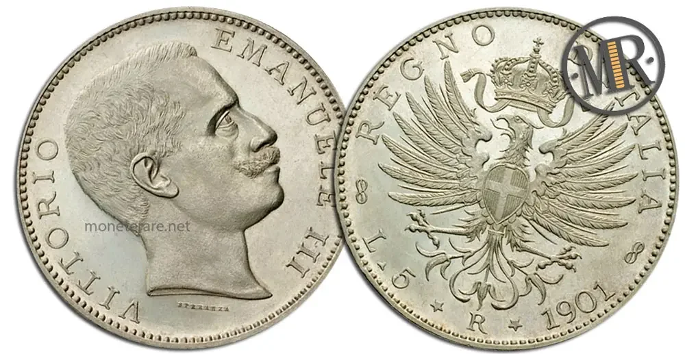 5 Lire Wert Vittorio Emanuele III Aquila Sabauda 
