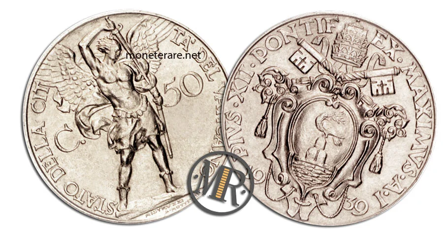 50 Centesimi Lire Vaticano Pio XII 1 Tipo