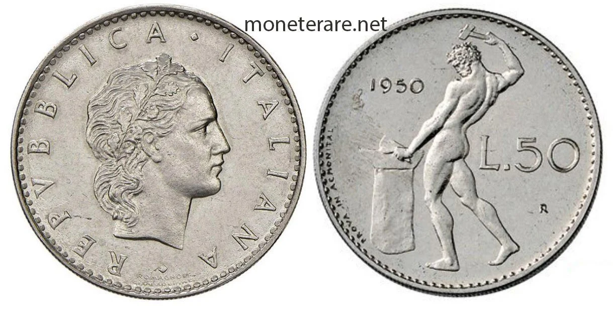 moneta da 50 lire vulcano prova