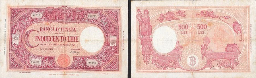 500 lire di carta barbetti