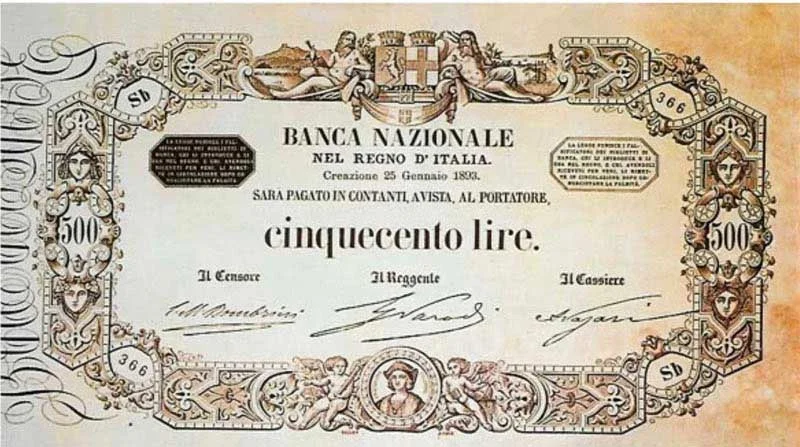 seltene 500 Lire von Papier von Vittorio Emanuele II