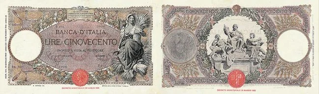 Capranesi 500 Lire von Papier