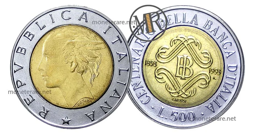 500 Lire Bimetallische Banca d
