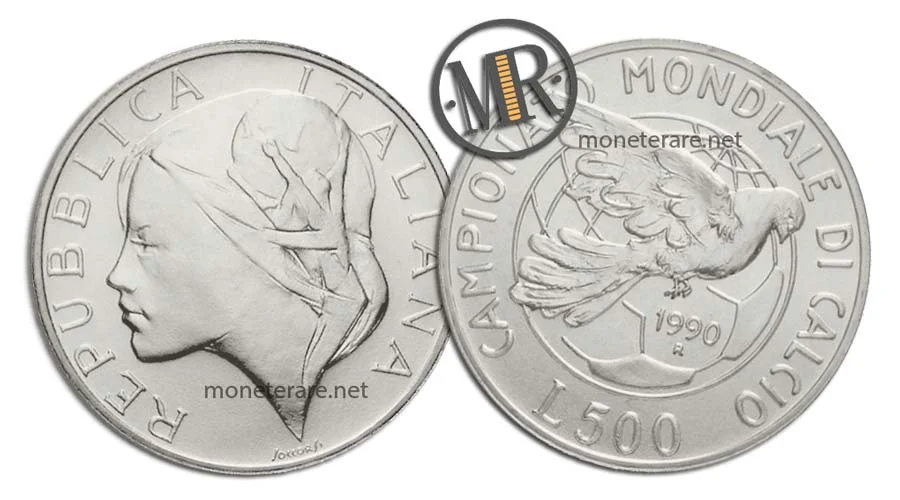 500 Lire Gedenkmünze aus Silber Italien 90 Zweite Serie