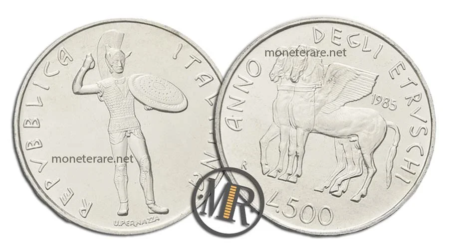 Jahr der Etrusker 500 Lire Gedenkmünze aus Silber