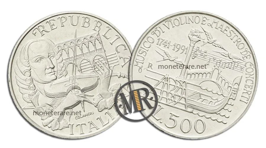 Antonio Vivaldi 500 Lire Gedenkmünze aus Silber