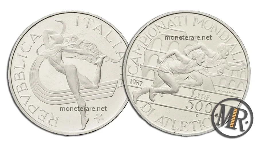 Leichtathletik 500 Lire Gedenkmünze aus Silber