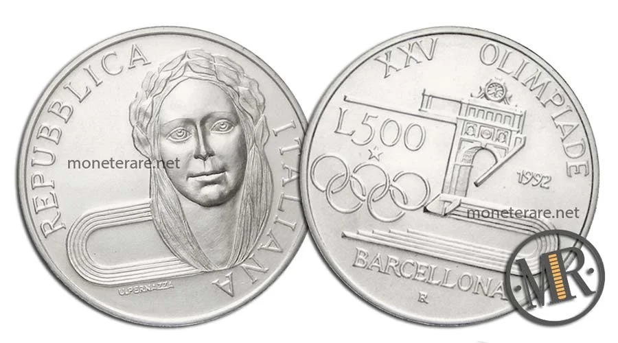 Barcelona 500 Lire Gedenkmünze Silber