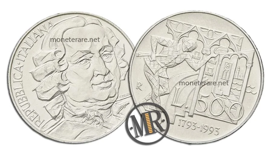 Carlo Goldoni 500 Lire Gedenkmünze aus Silber