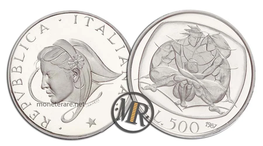 Familie 500 Lire Gedenkmünze aus Silber
