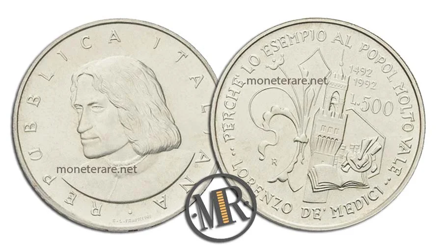 Lorenzo de Medici 500 Lire Gedenkmünze aus Silber