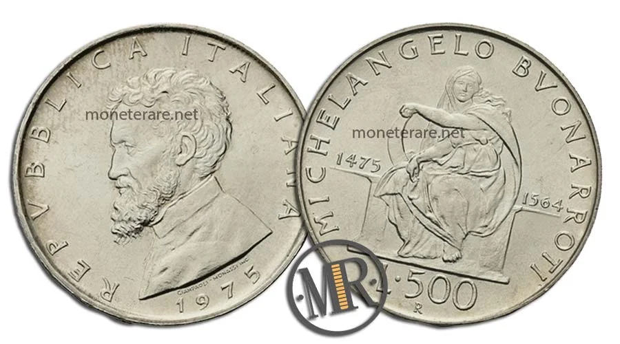 Michelangelo Buonarroti  500 Lire Gedenkmünze aus Silber 