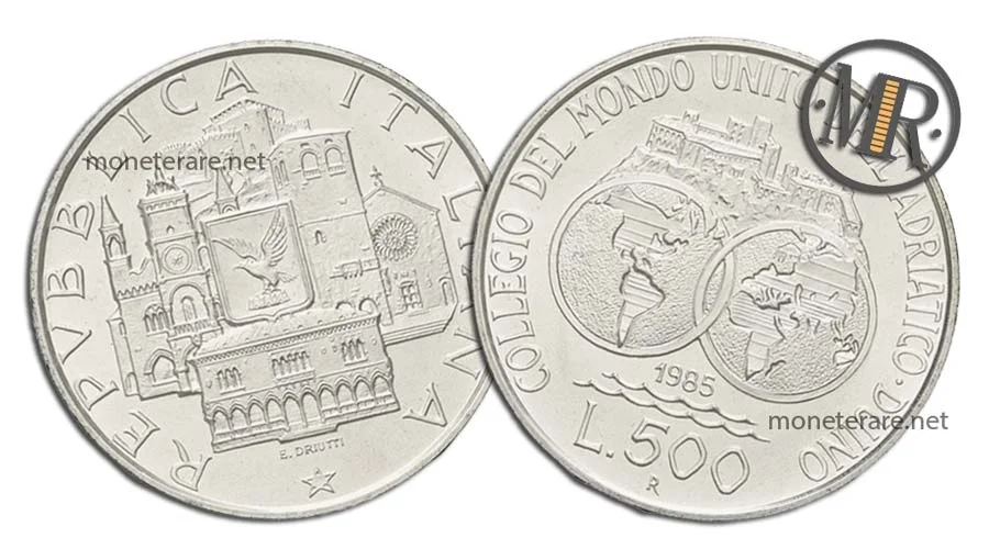 Vereinigte Welt der Adria 500 Lire Gedenkmünze aus Silber