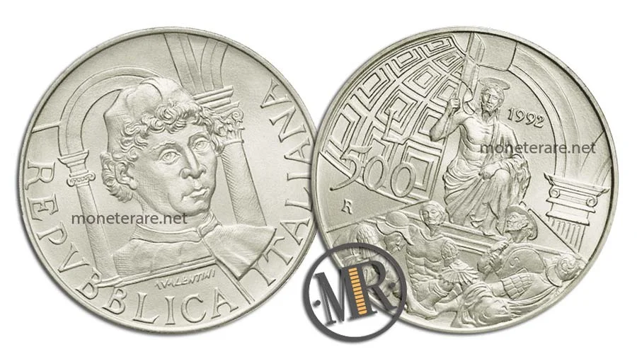 Piero della Francesca 500 Lire Gedenkmünze Silber