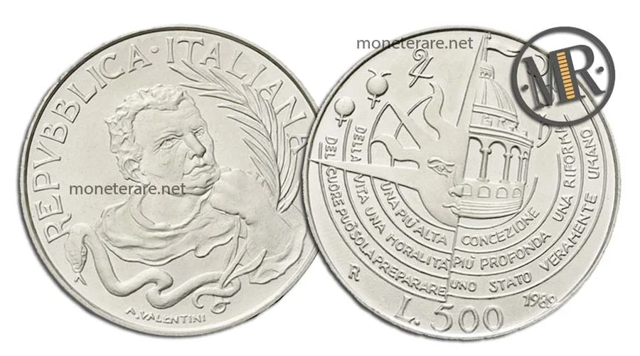 Tommaso Campanella 500 Lire Gedenkmünze aus Silber