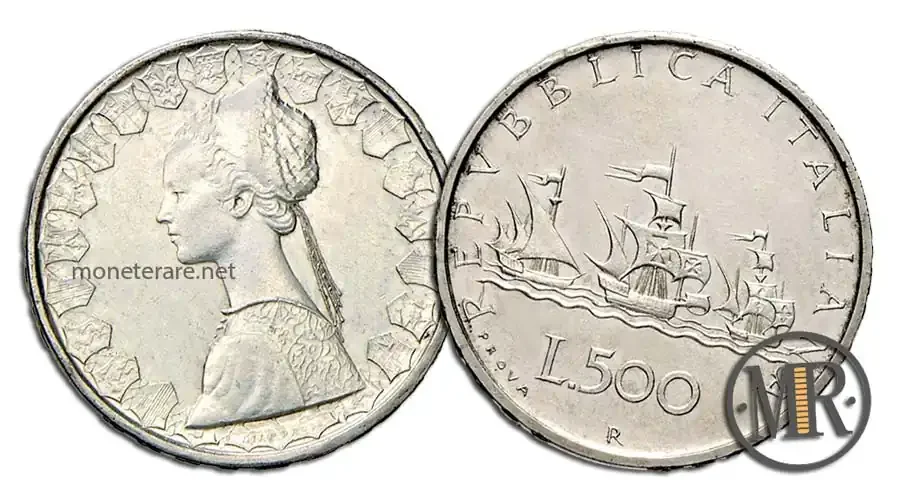 500 Lire Argento 1957 - PROVA mit dem Wert