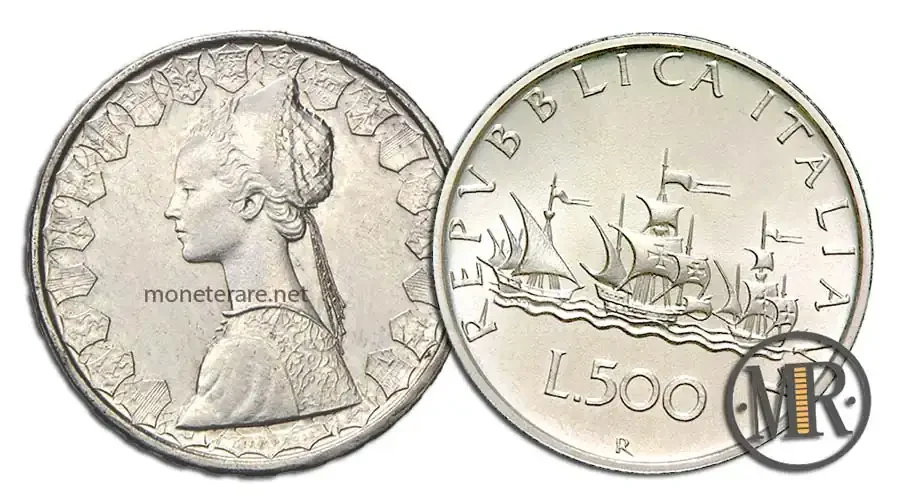 500 Lire Argento Caravelle mit dem Wert