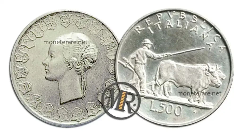 500 Lire Argento PROGETTO Buoi 1957