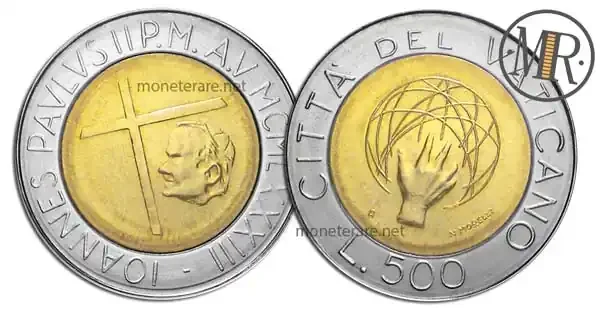500 Lire Bimetalliche Vaticano 1983 Universum