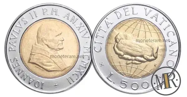 500 Lire Bimetalliche Vaticano 1992 Brot