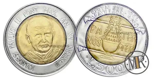 500 Lire Bimetalliche Vaticano 1993 Vater unser