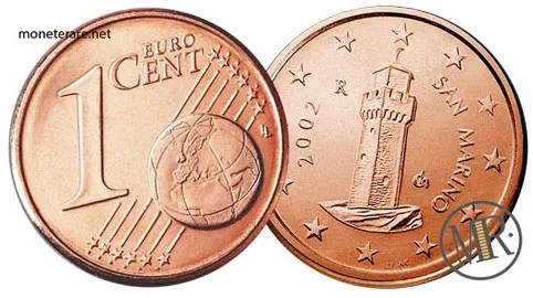 1 Cent Euro der Republik San Marino Erste Serie