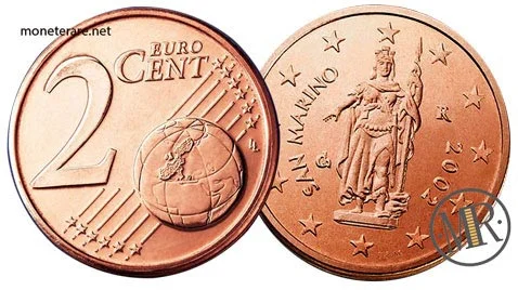 2 Eurocent der Republik San Marino Erste Serie