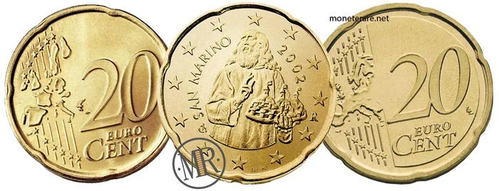 20 Centesimi Euro der Republik San Marino Erste und Zweite Serie