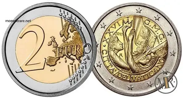 2 Euro Gedenkmünze Vatikan 2011 Madrid