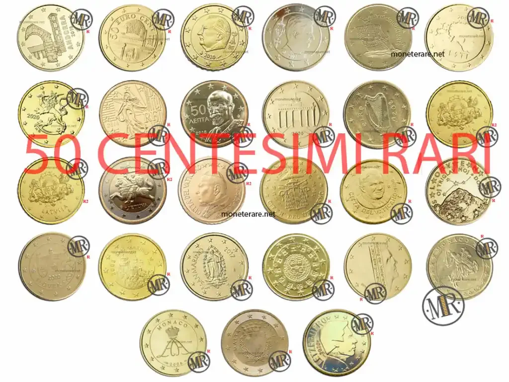 tutte le monete da seltene 50 Cent