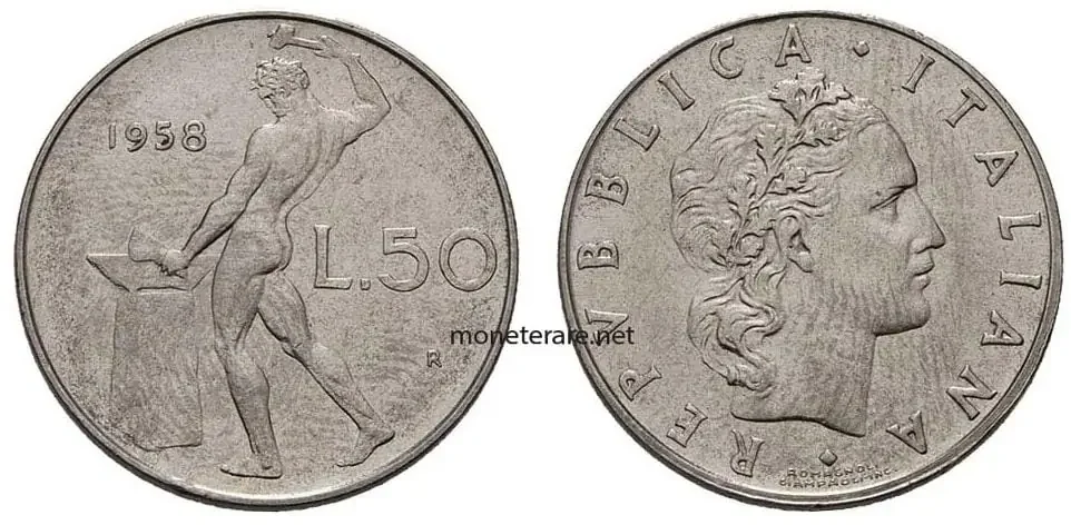Bewertung der 50 Lire 1958