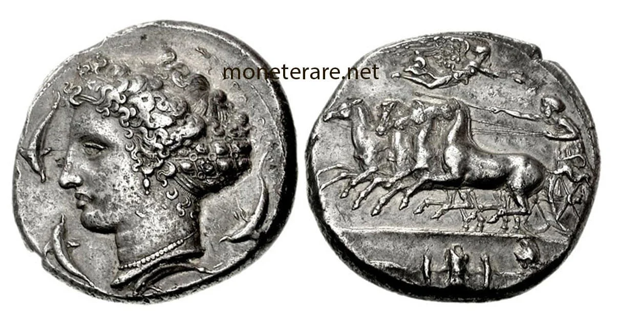 Griechische Münze Dekadramme Syrakus