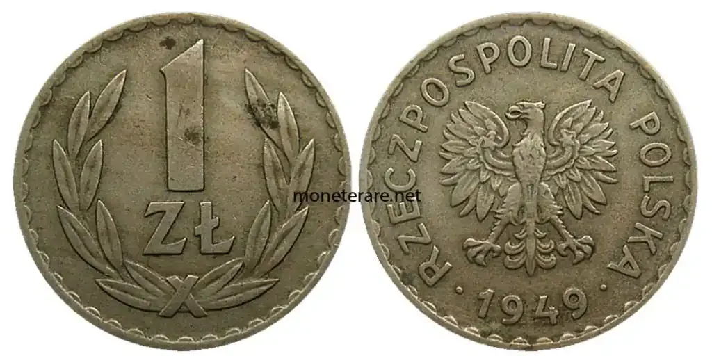 Polnische Währung von 1 Zloty 1949