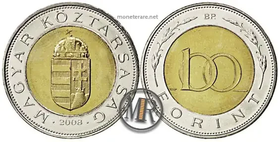 ungarische 100 Forint-Münze (100 Fiorini) 2008