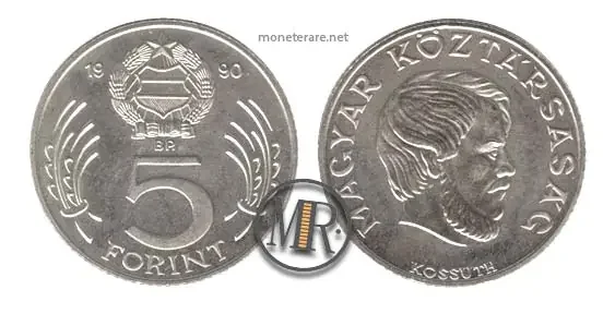 Ungarische 5 Forint-Münze 1990 (5 ungarische Forint)