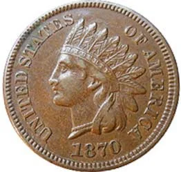 1870 Indian Head Penny
