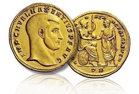 Goldmedaillon römische Münzen