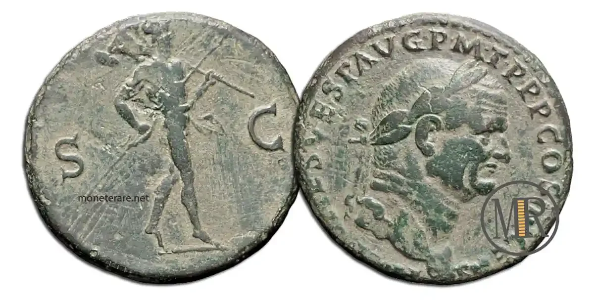 Sesterz Vespasian mit Mars