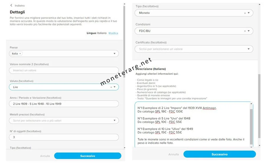 come vendere monete online all